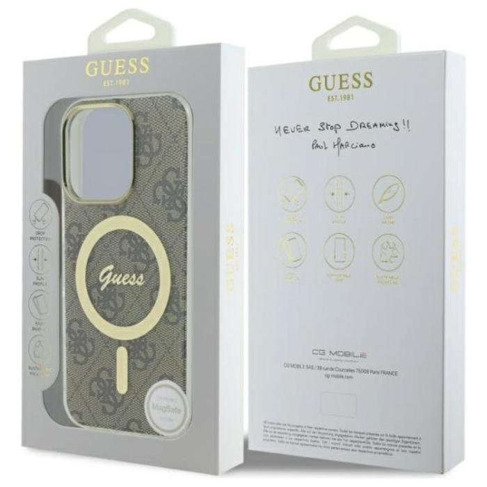 Guess - Guess iPhone 16 Pro Mobilskal MagSafe IML 4G - Brun
