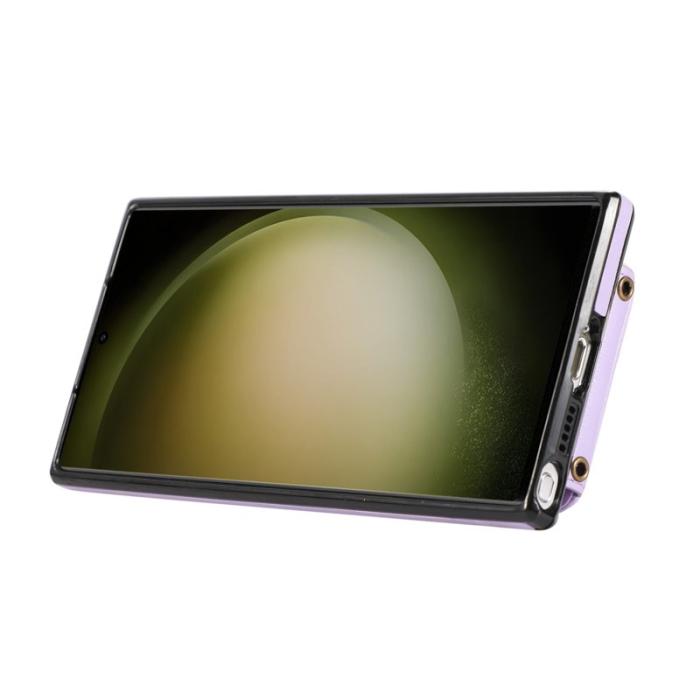 OEM - Mobilfodral för Samsung Galaxy S26 Ultra Ringhållare Kickstand konstläder - Lila