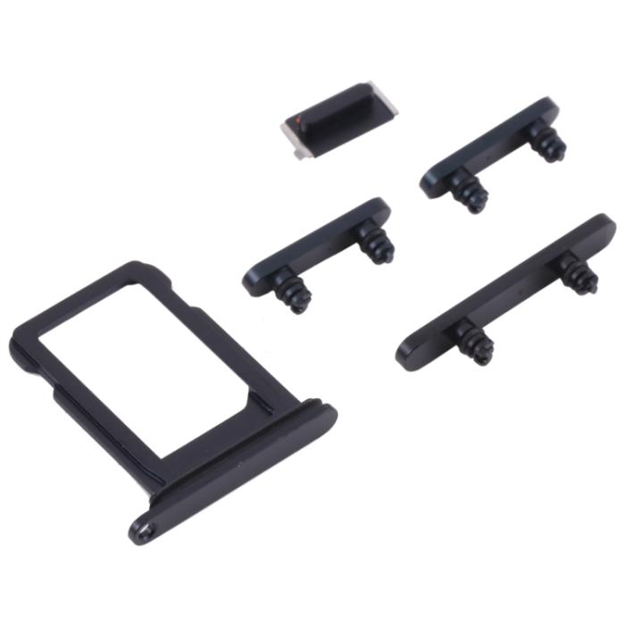 UTGATT1 - iPhone 13 Mini Simkortshållare (Dual) + Sidoknappar - Svart