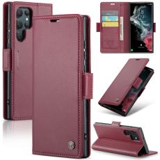 Caseme - CASEME Pl&aring;nboksfodral Konstl&auml;der f&ouml;r Samsung Galaxy S22 Ultra 5G - R&ouml;d