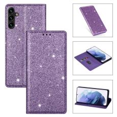 OEM - Mobilskal till Samsung Galaxy S26 Plus Glittrande PU L&auml;der + TPU Kortfack - Lila
