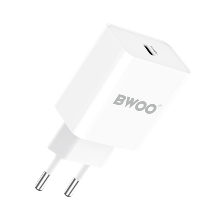 BWOO - BWOO Snabb Väggladdare 20W PD USB-C - Vit