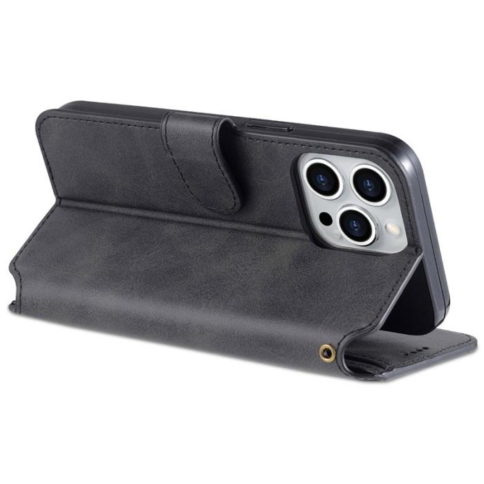 AZNS - AZNS iPhone 13 Pro Plånboksfodral Konstläder - Svart