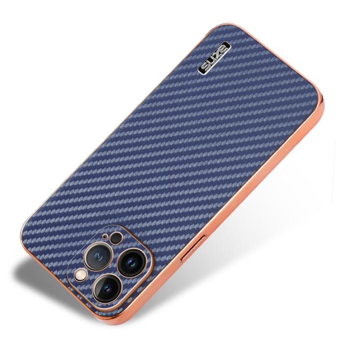 AZNS - AZNS iPhone 13 Pro Fodral Electroplating KonstLäder - Blå