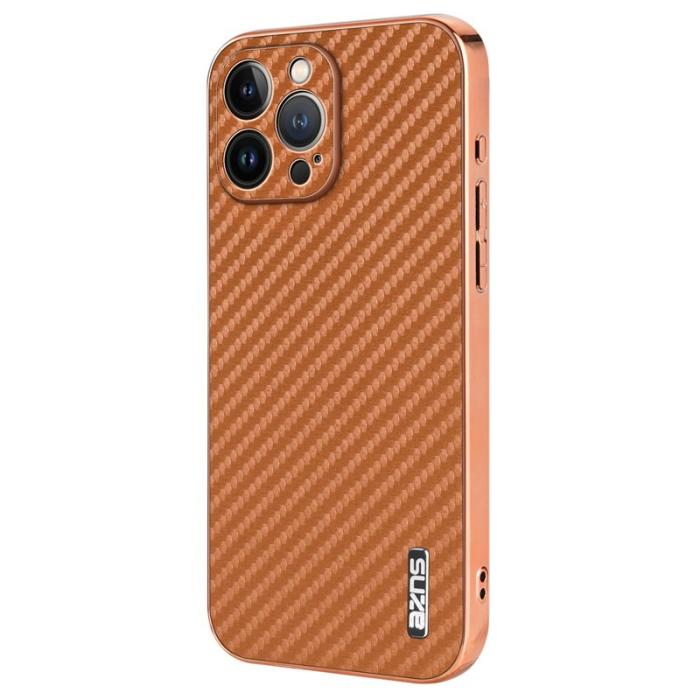 AZNS - AZNS iPhone 13 Pro Fodral Electroplating KonstLäder - Brun