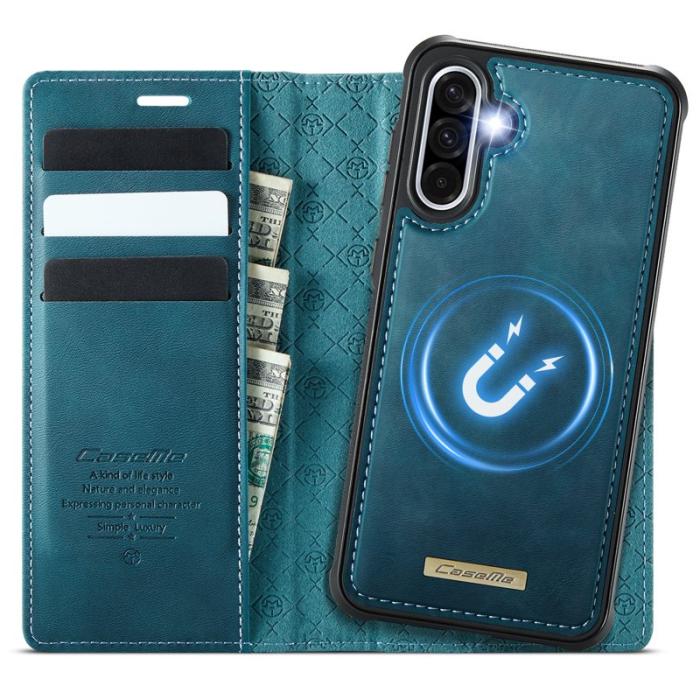 Caseme - CASEME C49 Mobilskal till Samsung Galaxy A56 5G RFID-Skydd Konstläder Blå