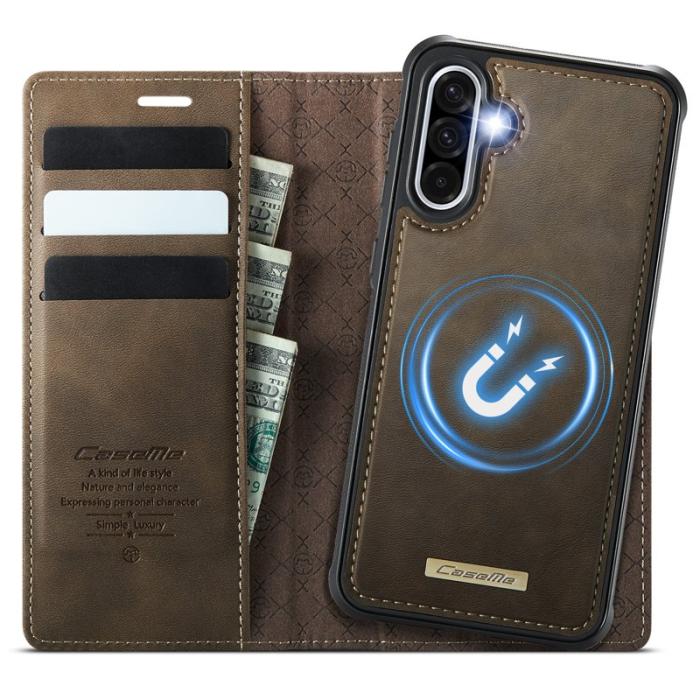 Caseme - CASEME C49 Mobilskal till Samsung Galaxy A56 5G RFID-Skydd Konstläder Brun