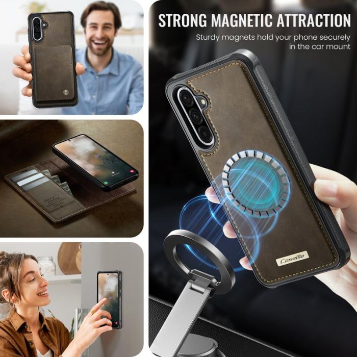 Caseme - CASEME C49 Mobilskal till Samsung Galaxy A56 5G RFID-Skydd Konstläder Brun