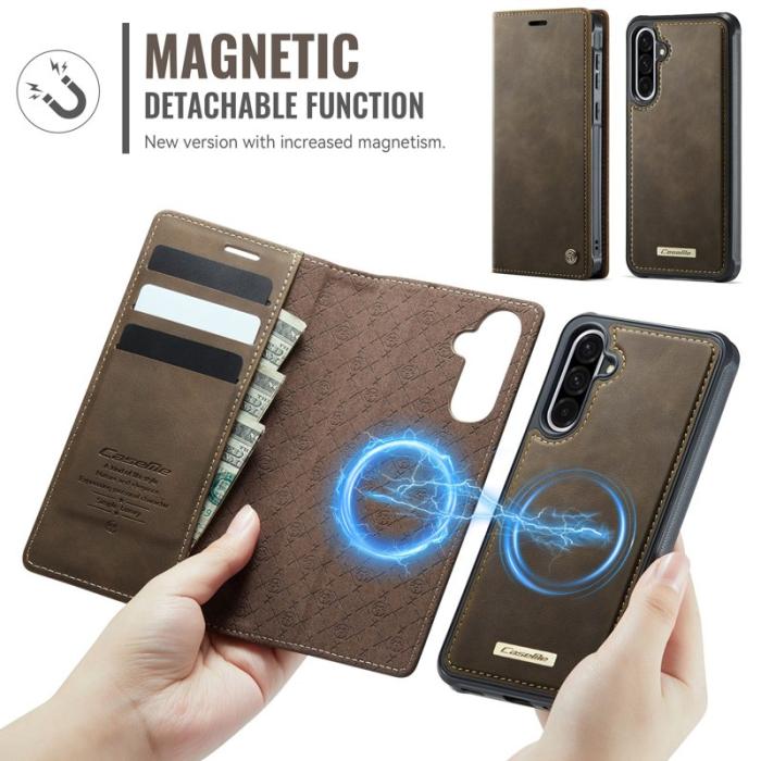 Caseme - CASEME C49 Mobilskal till Samsung Galaxy A56 5G RFID-Skydd Konstläder Brun