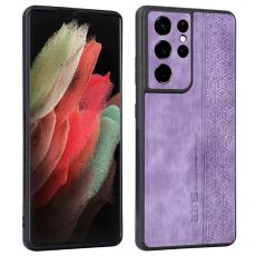 AZNS - AZNS Samsung Galaxy S21 Ultra 5G Fodral KonstL&auml;der - Lila