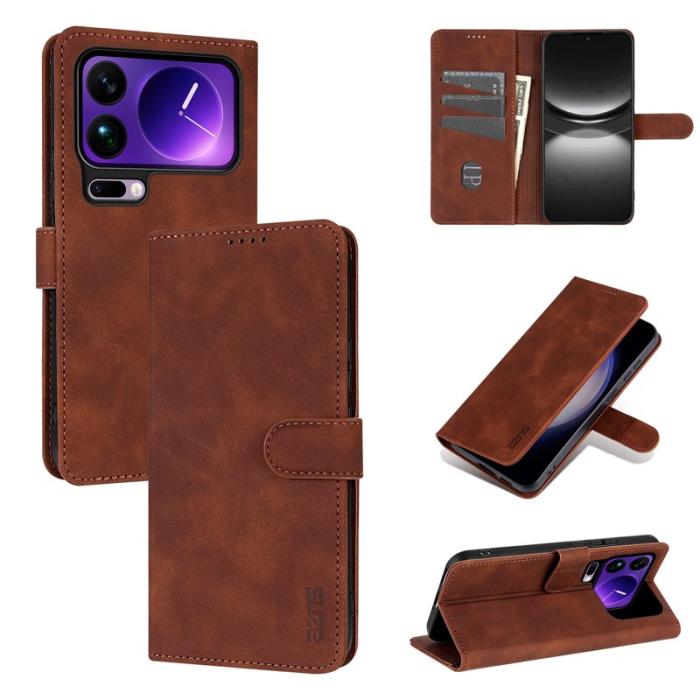 AZNS - AZNS Xiaomi 17 Pro Max Plånboksfodral Konstläder - Brun