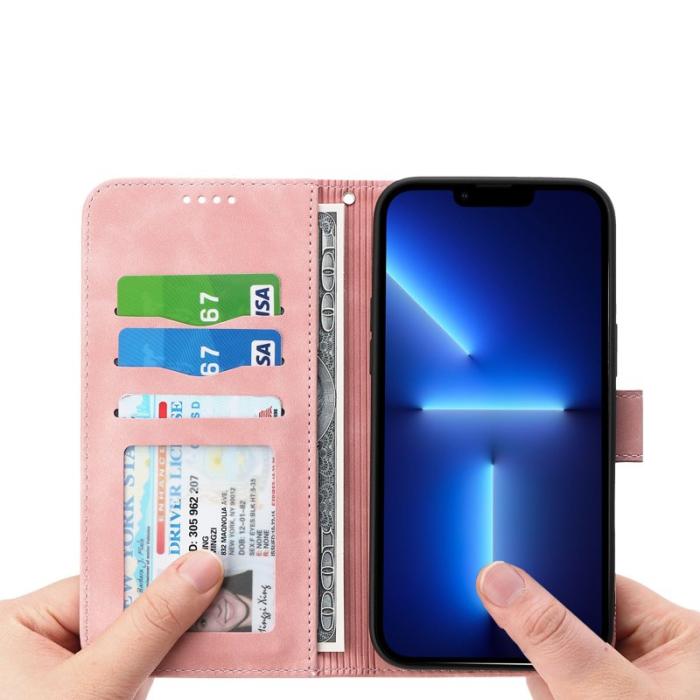 DIERFENG - DIERFENG DF-03 Plånboksfodral för iPhone 13 Pro - Konstläder - Rosa