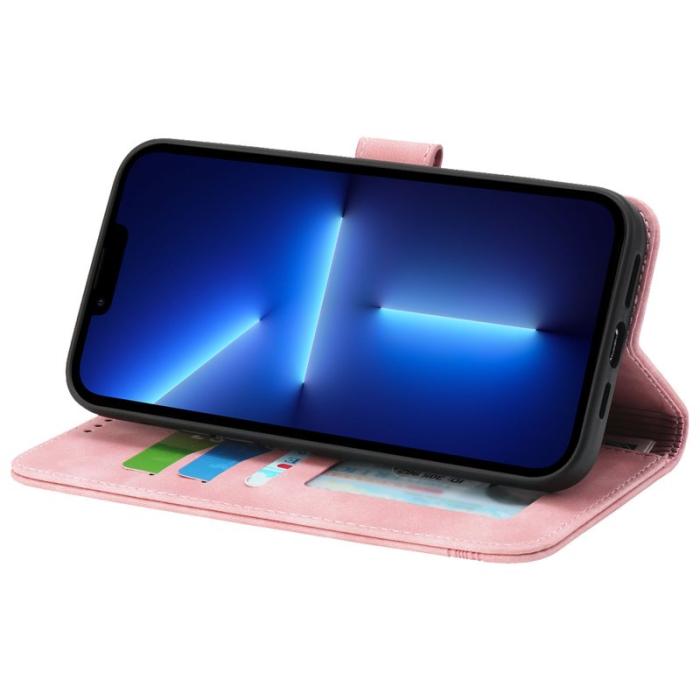 DIERFENG - DIERFENG DF-03 Plånboksfodral för iPhone 13 Pro - Konstläder - Rosa