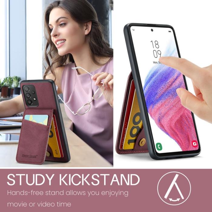 FIERRE SHANN - FIERRE SHANN Samsung Galaxy A53 5G Fodral KonstLäder - Röd