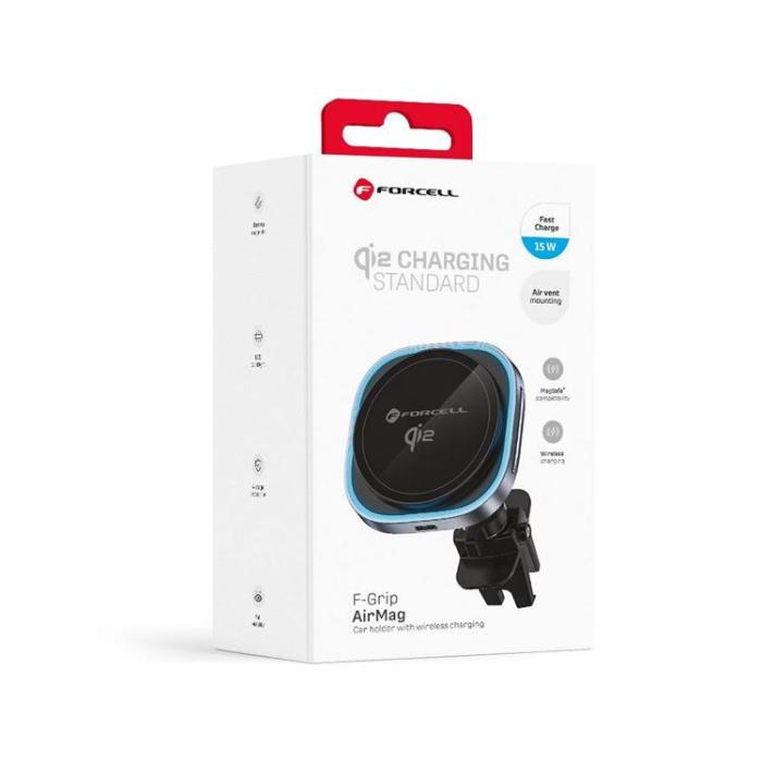 Forcell - Forcell Qi2 MagSafe Bilhållare till Luftventil med 15W Trådlös Laddning F-07