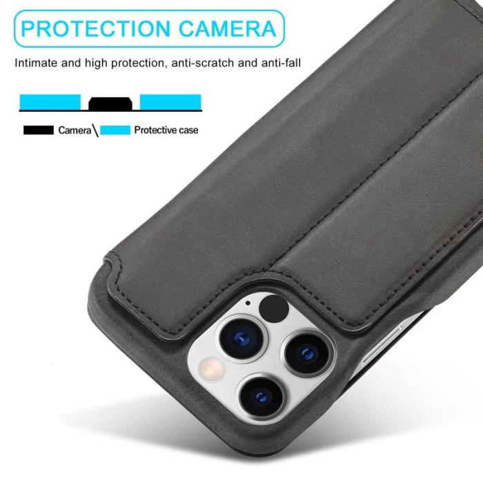LC.imeeke - LC.IMEEKE iPhone 14 Pro Max Fodral KonstLäder - Svart