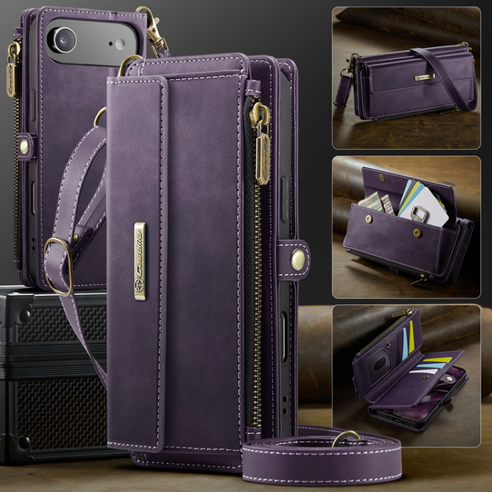 Caseme - CASEME iPhone Air Plånboksfodral Zipper RFID C39 - Lila