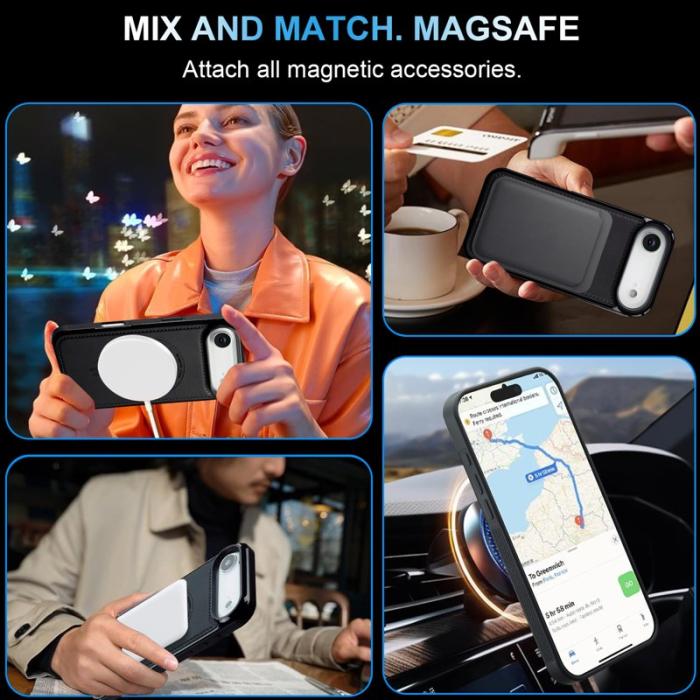 LC.imeeke - LC.IMEEKE L6 iPhone Air Fodral KonstLäder - Svart