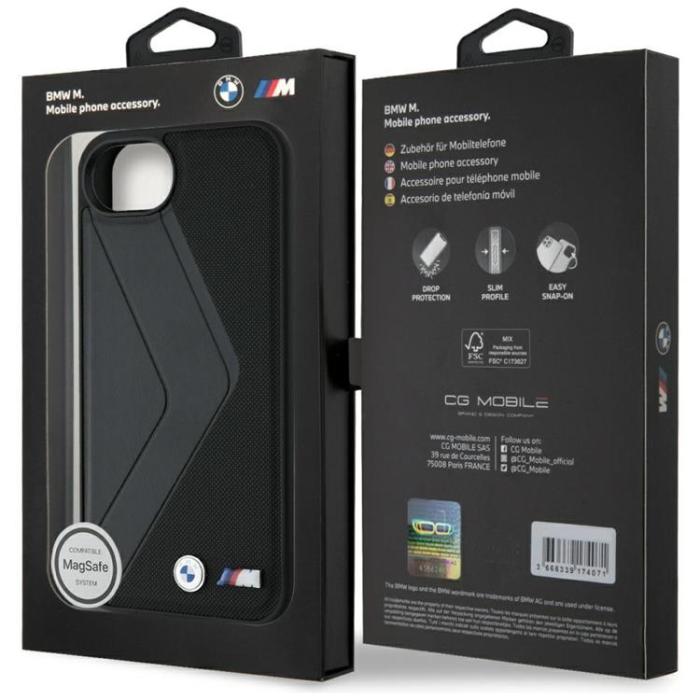 BMW - BMW iPhone 16e Mobilskal MagSafe Oversized Stripes - Svart