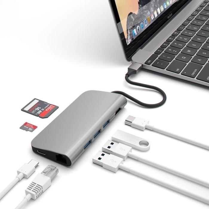 Satechi - Satechi USB-C Multi-Port Adapter 4K Gigabit Ethernet - Space Grå
