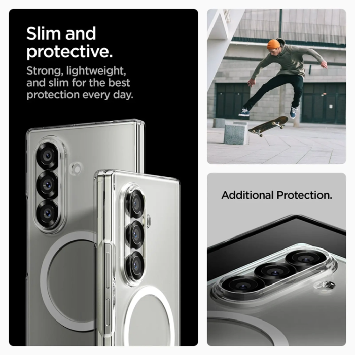 Spigen - Spigen Galaxy Z Fold 7 Mobilskal Magsafe Airskin - Clear/Vit