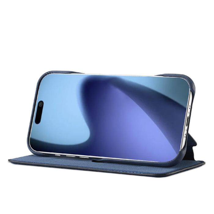 LC.imeeke - LC.IMEEKE iPhone Air Mobilfodral Korthållare Läder Stativ - Blå