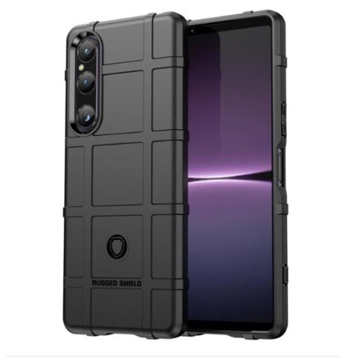 A-One Brand - Sony Xperia 1 V Mobilskal Rugged Square Grid - Svart