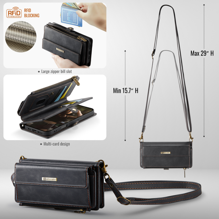 Caseme - CASEME iPhone 17 Pro Plånboksfodral Zipper RFID C39 - Svart
