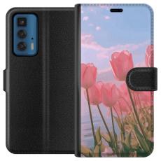 iSecrets - Plånboksfodral till Motorola Edge 20 Pro med Rosa Tulpaner