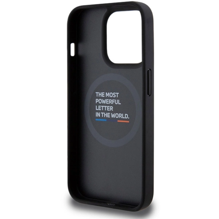 BMW - BMW iPhone 15 Pro Mobilskal Magsafe M Quilted Tricolor - Grå