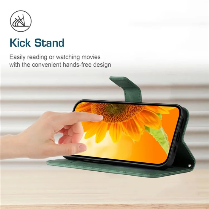 A-One Brand - iPhone 17 Pro Max Plånboksfodral Sunflower Imprint - Mörkgrön