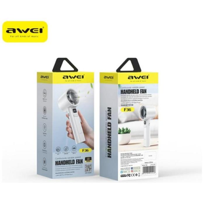 Awei - AWEI Mini Handfläkt 2200 mAh F36 - Vit