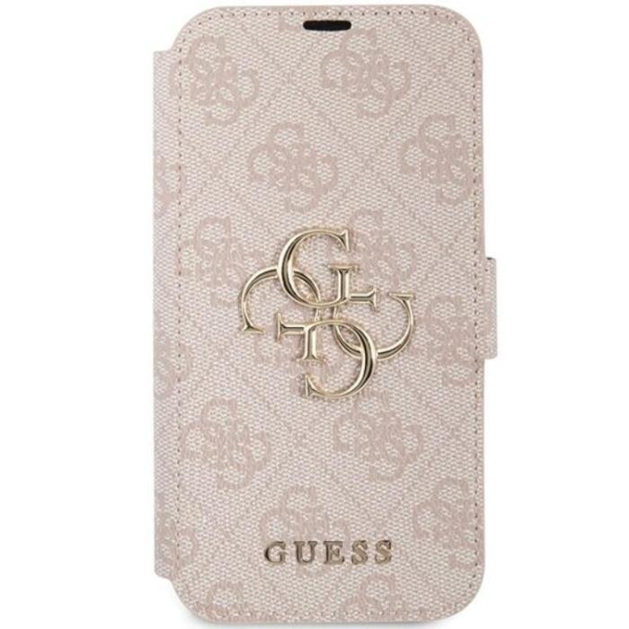 Guess - Guess iPhone 15/14/13 Plånboksfodral Metall Logo - Rosa