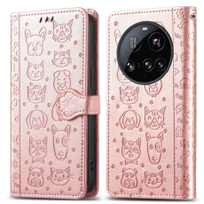 A-One Brand - Xiaomi 15 Ultra Plånboksfodral Cat Dog Pattern - Rosa Guld