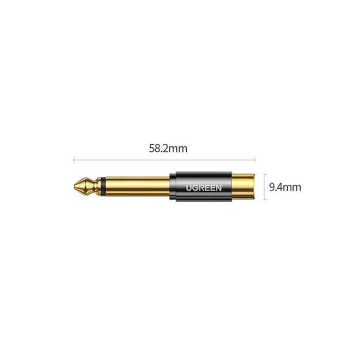 Ugreen - Ugreen 6.35 mm Jackadapter (hane) till RCA (hona) - Guld