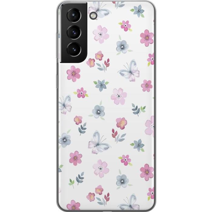 iSecrets - Mobilskal till Samsung Galaxy S21+ 5G med Blommor och fjärillar