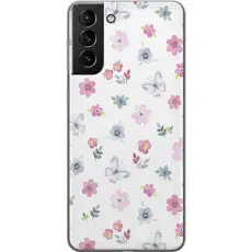 Gustaf - Mobilskal till Samsung Galaxy S21+ 5G med Blommor och fj&auml;rillar