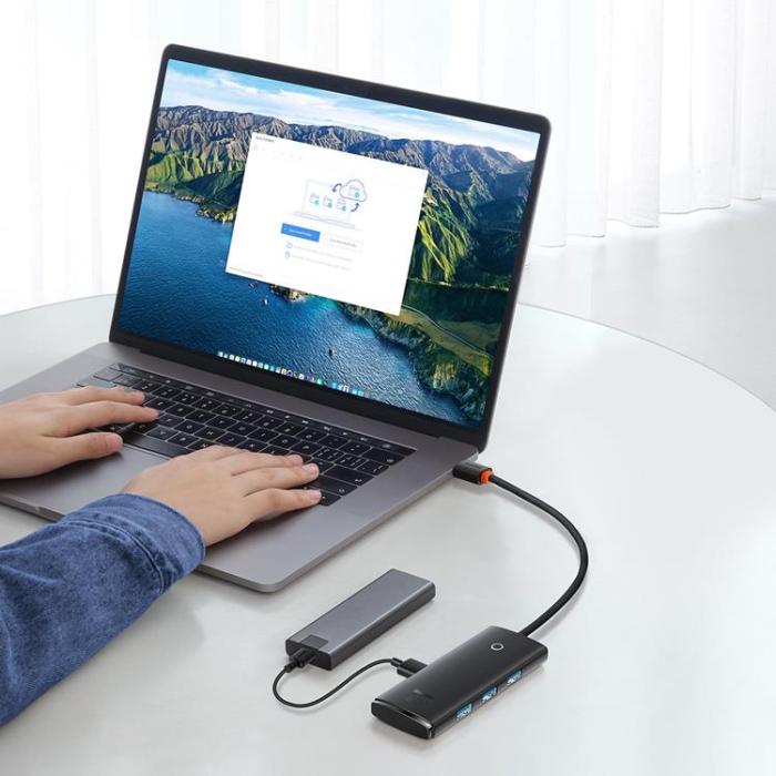 BASEUS - Baseus Lite HUB Typ-C 4x USB - Svart