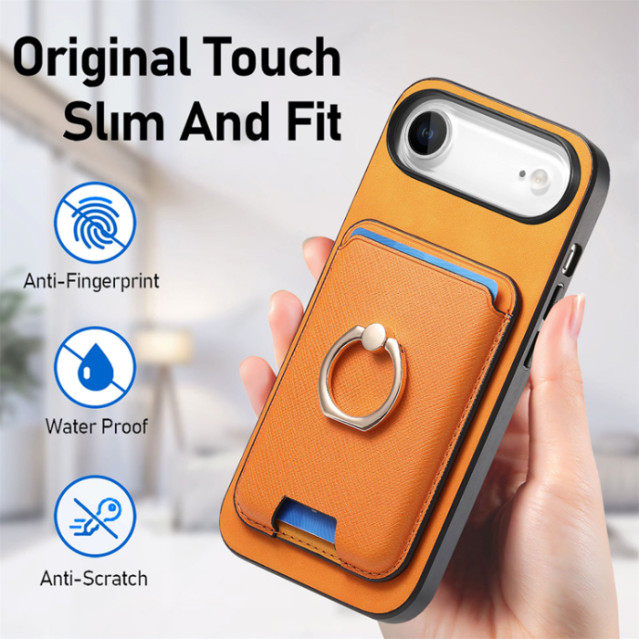 A-One Brand - iPhone 17 Air Mobilskal MagSafe Korthållare Kickstand - Orange
