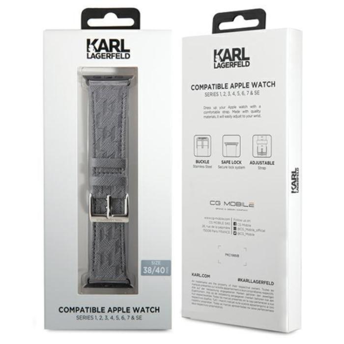 KARL LAGERFELD - Karl Lagerfeld Apple Watch (42/44/45/49mm) Armband Saffiano Monogram