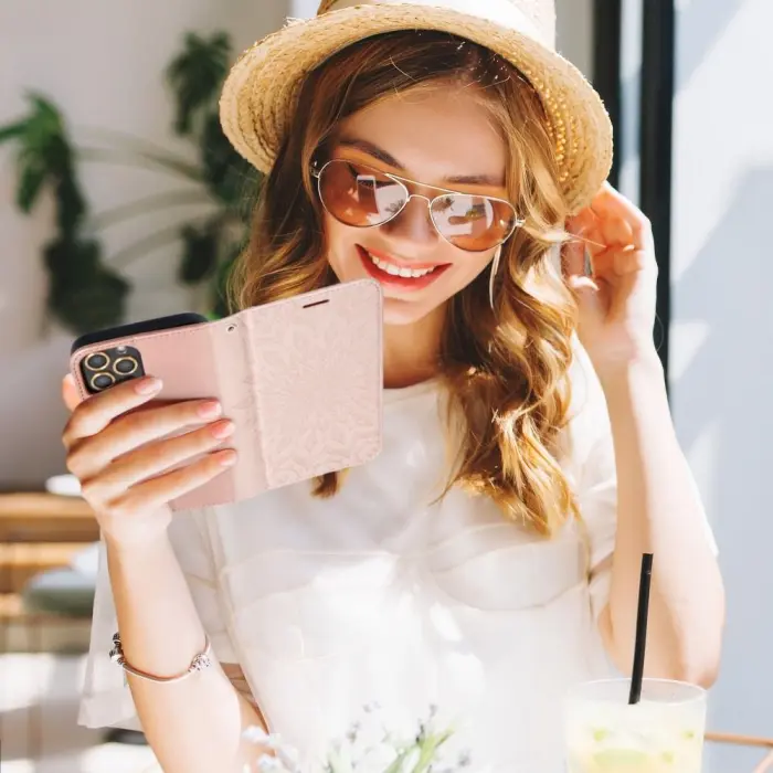 OEM - Redmi 9C/9C NFC Plånboksfodral Mezzo - Rosé- Guld