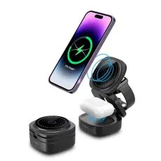 Maxlife - Maxlife 3-in-1 Trådlös Laddare Magnetisk 15W - Svart