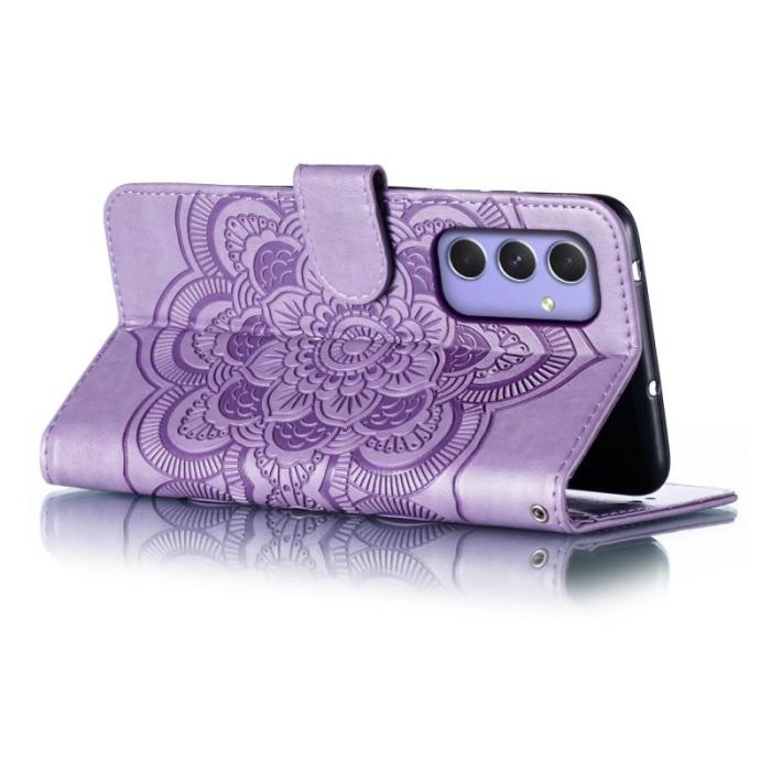 OEM - Samsung Galaxy S26 Plånboksfodral Konstläder Mandala Tryck - Lila