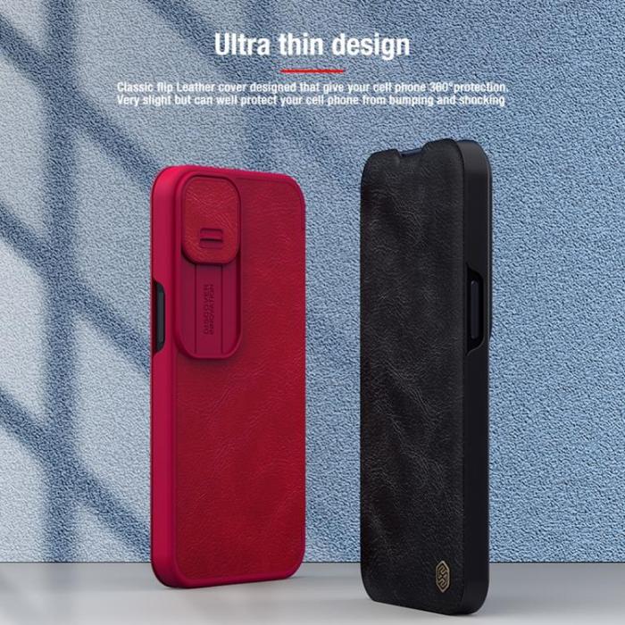 Nillkin - Nillkin Qin Series Sliding Fodral iPhone 13 - Svart