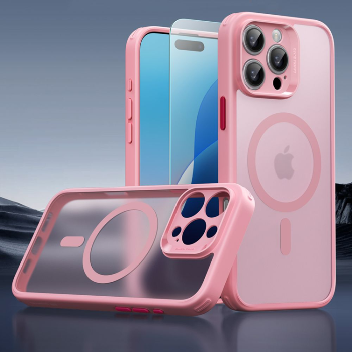 ESR - ESR iPhone 16 Pro Max Mobilskal Magsafe Classic Pro Set Halolock - Rosa