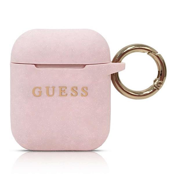 Guess Silicone Glitter Skal AirPods - Rosa | 2353 | AlltMobil