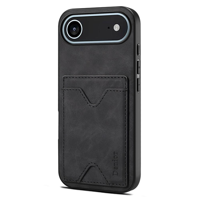DENIOR - DENIOR iPhone Air Mobilskal Kickstand Korthållare - Svart