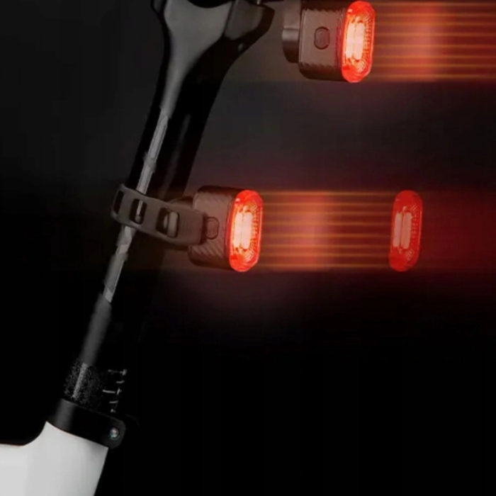 Rockbros - Rockbros Q2S LED USB-C cykelljus bak - Svart