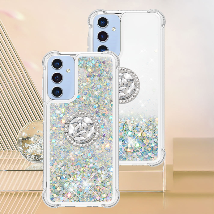 A-One Brand - Galaxy A17/A26 Mobilskal Kickstand Quicksand TPU - Silver