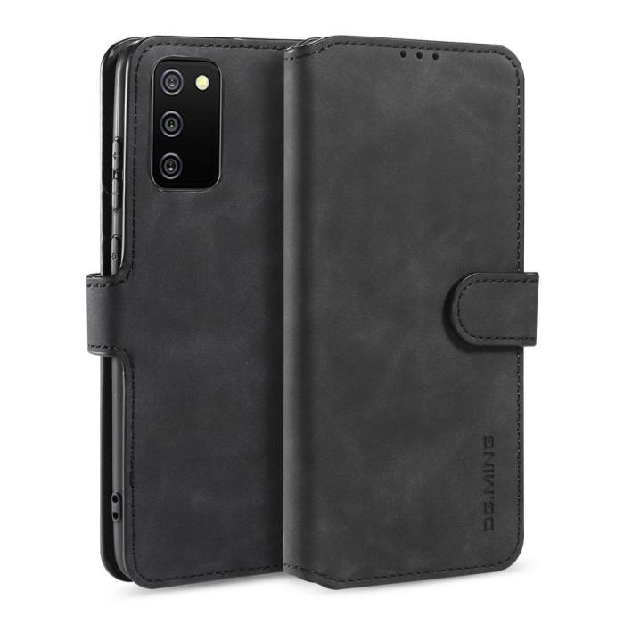 DG.MING - DG.MING Retro Plånboksfodral Samsung Galaxy A02s - Svart